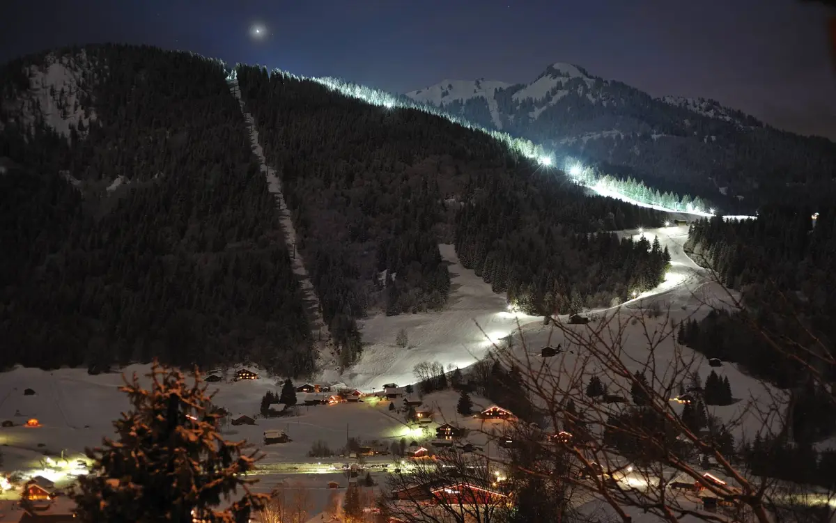 Piste Willy Favre éclairée